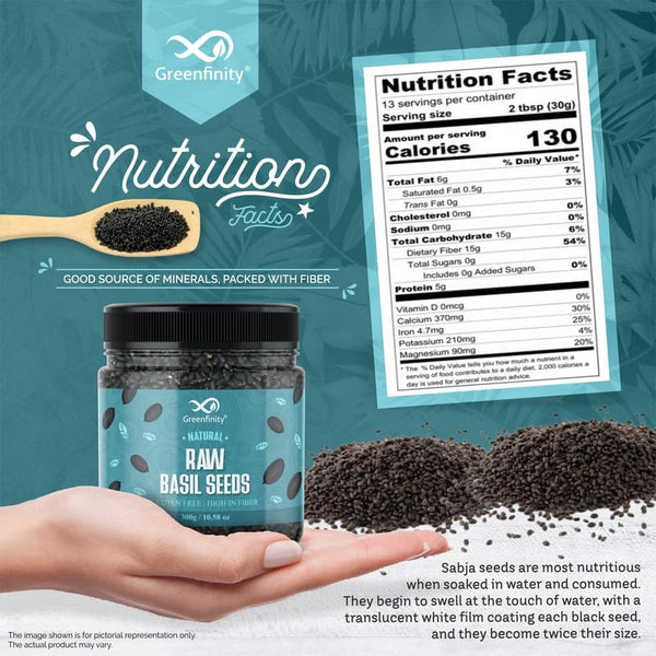 GreenFinity Healthy Basil Seeds (Tukmaria) 300g