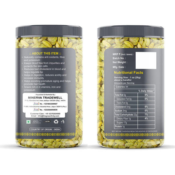 GreenFinity Premium Dry Fruits Combo Pack | Almonds, Cashews, Pistachios & Green Raisins | 200g Each | Healthy Snacks & Corporate Gifting