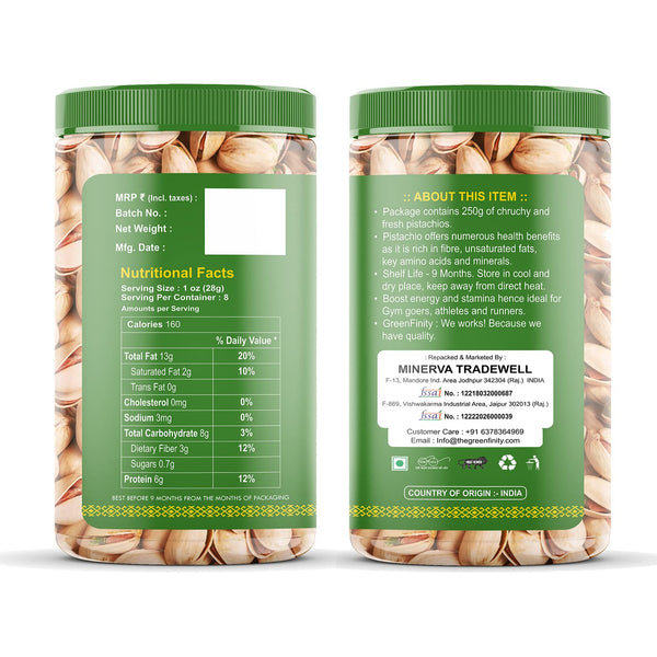 GreenFinity Premium Dry Fruits Combo Pack | Almonds, Cashews, Pistachios & Green Raisins | 200g Each | Healthy Snacks & Corporate Gifting