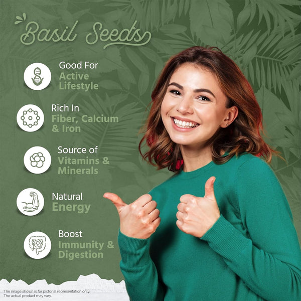 GreenFinity Premium Basil (Sabja) Seeds 750g