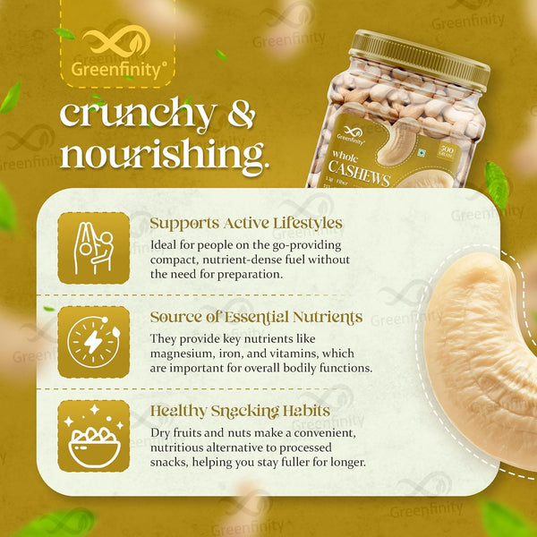 GreenFinity Premium Cashew Nuts 500g