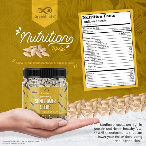 GreenFinity Raw Sunflower Seeds 250g (Pack of 2)