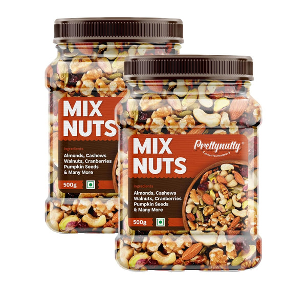 PrettyNutty Healthy Nutmix - 500g (Pack of 2)