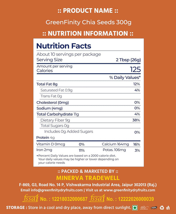 GreenFinity Premium Chia Seeds (300g)