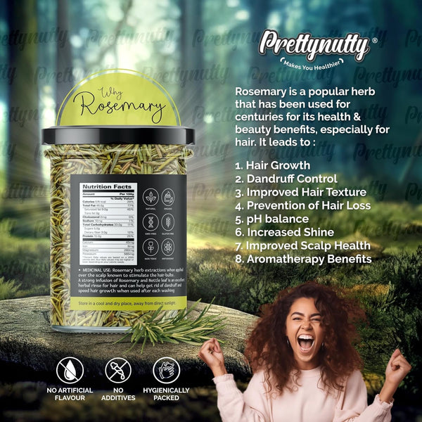 PrettyNutty 100% Natural Rosemary Dried Leaves (100g)
