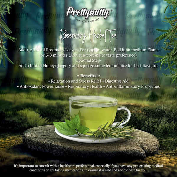 PrettyNutty 100% Natural Rosemary Dried Leaves, 200g