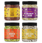 GreenFinity Natural Raw Seeds Combo Pack of Pumpkin, Sunflower, Flax, Watermelon 250g , (1kg)