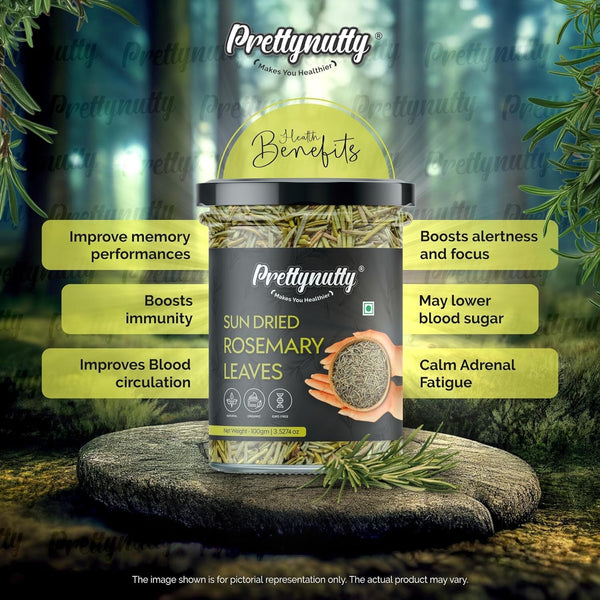 PrettyNutty 100% Natural Rosemary Dried Leaves, 200g