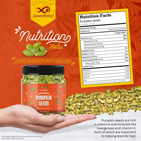 GreenFinity Fresh Raw Pumpkin Seeds 250 Gram (Pack Of 2)