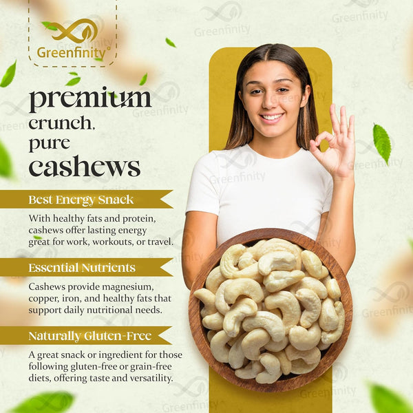 GreenFinity Premium Cashew Nuts 500g