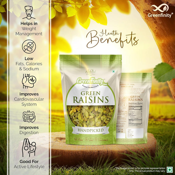 GreenFinity Premium Seedless Green Raisins 500g