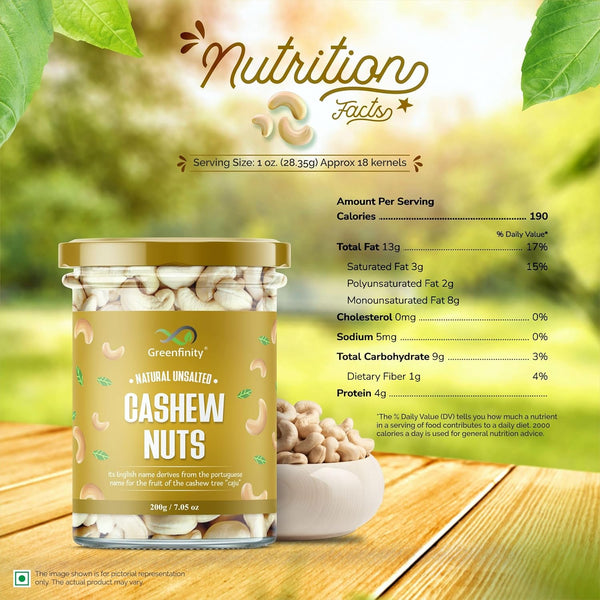 GreenFinity Premium Cashew Nuts 200g