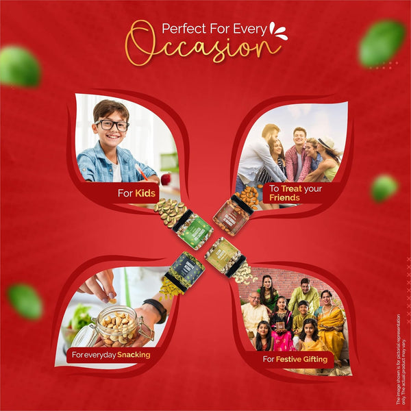 GreenFinity Premium Dry Fruit Combo (1kg)||Almonds, Cashews, Pista, Raisin (250g -Pack of 4)