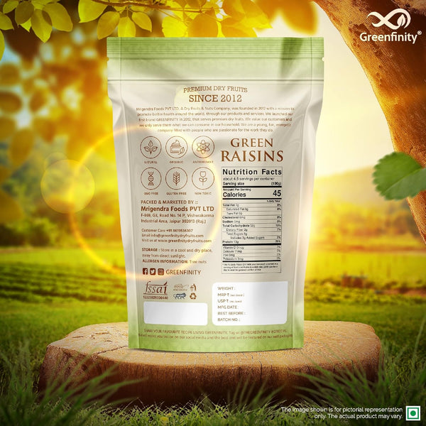 GreenFinity Premium Seedless Green Raisins 500g