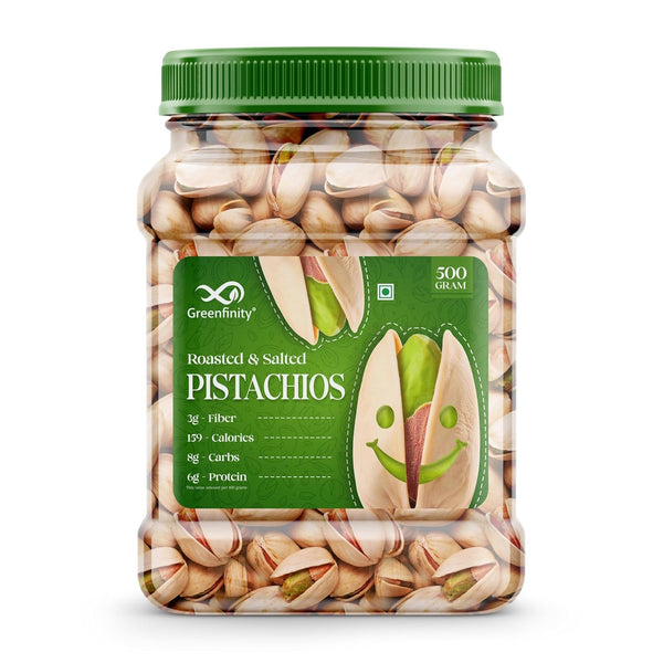 GreenFinity Fresh Whole Roasted Salted Pistachios - 500g