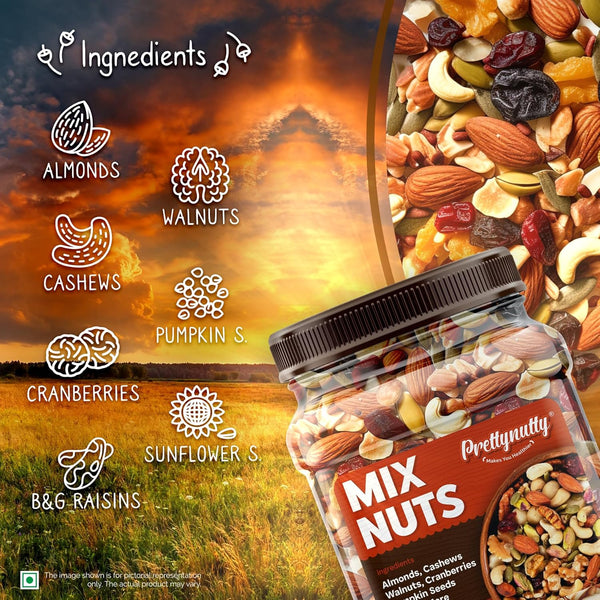PrettyNutty Healthy Nutmix - 500g (Pack of 2)