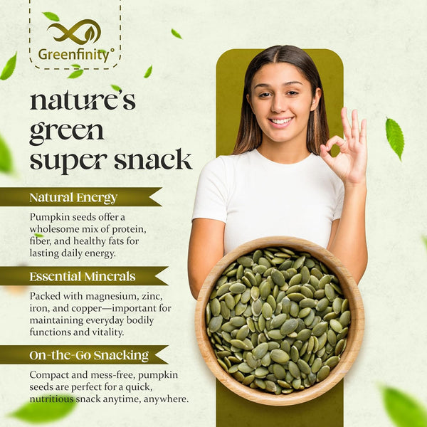 GreenFinity AAA Pumpkin Seeds - 500g (Pack of 2)