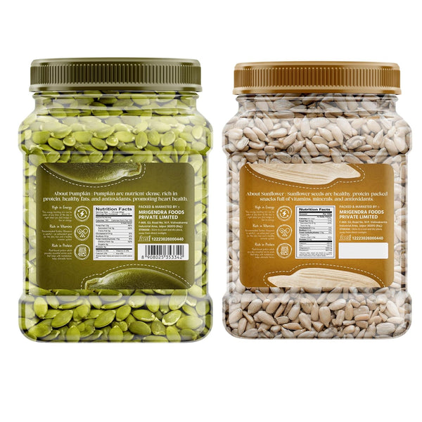 GreenFinity Seeds Combo, 2kg | Pumpkin 1kg (500gx2) Sunflower 1kg (500gx2)