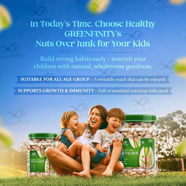 GreenFinity Fresh Whole Roasted Salted Pistachios - 500g