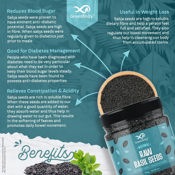 GreenFinity Healthy Basil Seeds (Tukmaria) 300g