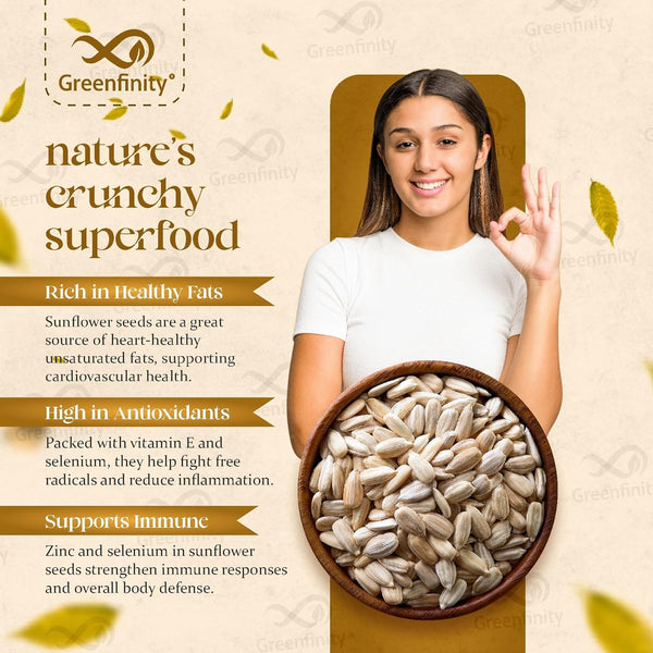 Greenfinity Premium Raw Sunflower Seeds 1kg (500g x 2)