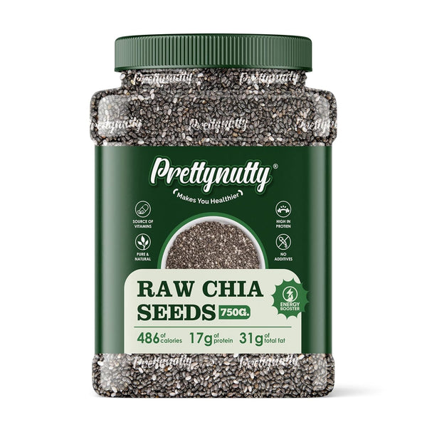 PrettyNutty Chia Seeds – 750g (Jar Pack)