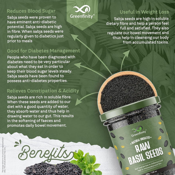 Greenfinity Raw Basil Seeds 200g