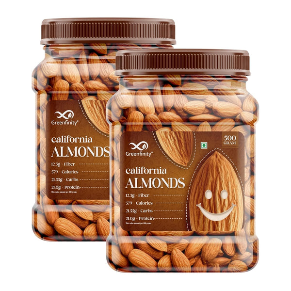 GreenFinity Fresh Almonds 500g (Pack of 2)