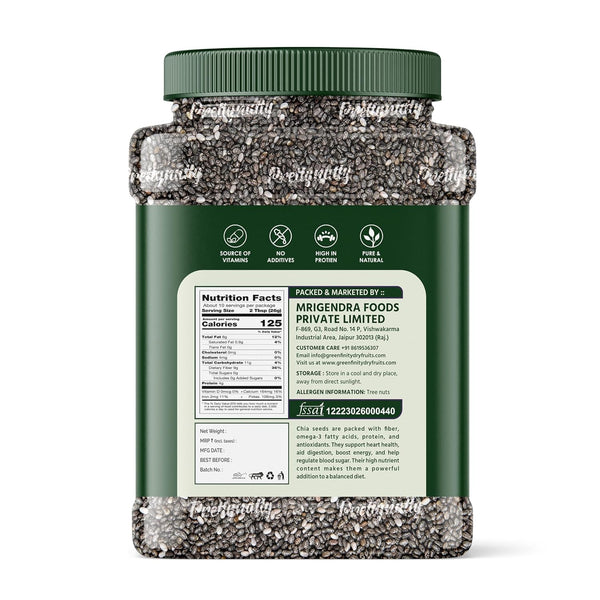 PrettyNutty Chia Seeds – 750g (Jar Pack)