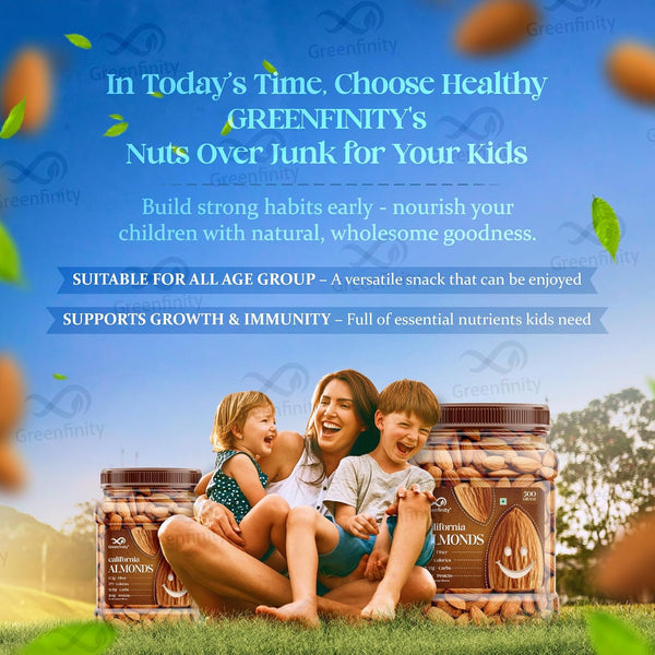 GreenFinity Fresh Almonds 500g (Pack of 2)
