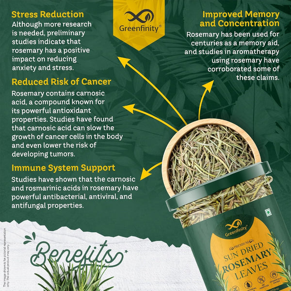 GreenFinity Sun Dried Rosemary Leaves For Hair Growth 100g